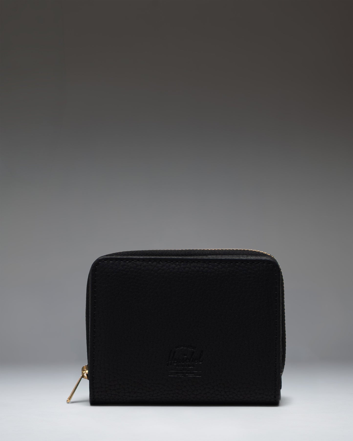 Black Herschel Supply Co. Georgia Wallet made from vegan leather, front view.
