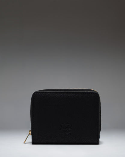 Black Herschel Supply Co. Georgia Wallet made from vegan leather, front view.