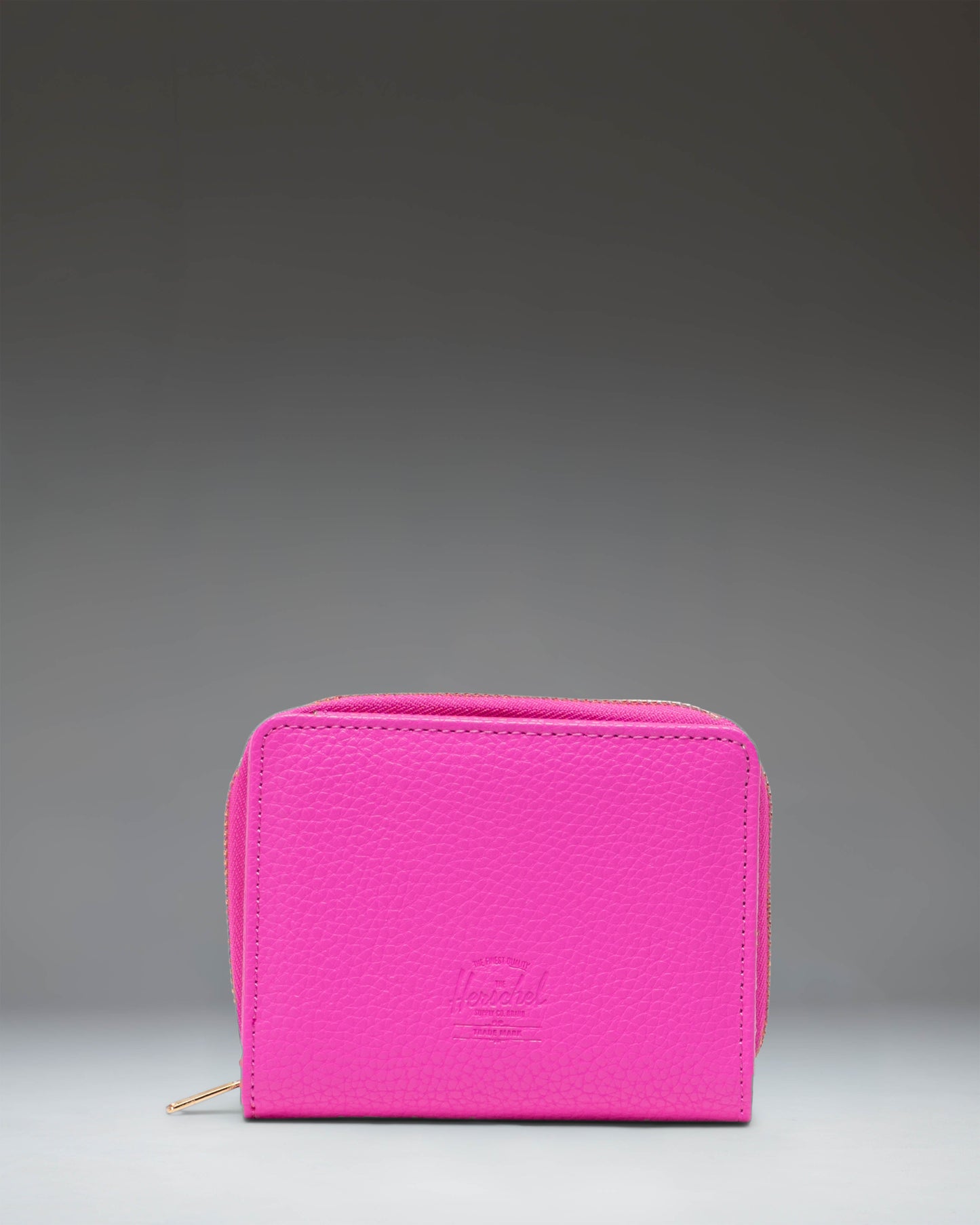 Herschel Supply Co. Georgia Wallet Vegan Leather in Rose Violet, showing a front view of the zippered wallet.