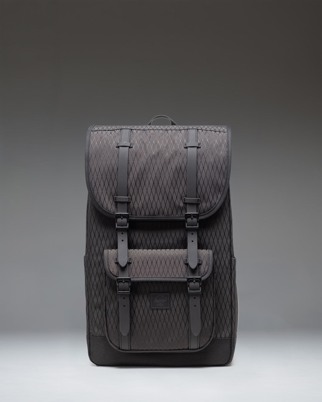 Herschel Little America Backpack in Black Diamond/Black.