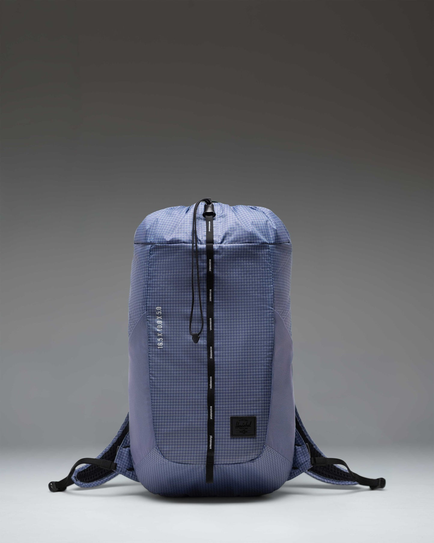 Herschel Ultralight Cinch Daypack 14L in Heron/Black, a lightweight technical outdoor backpack with drawcord closure.