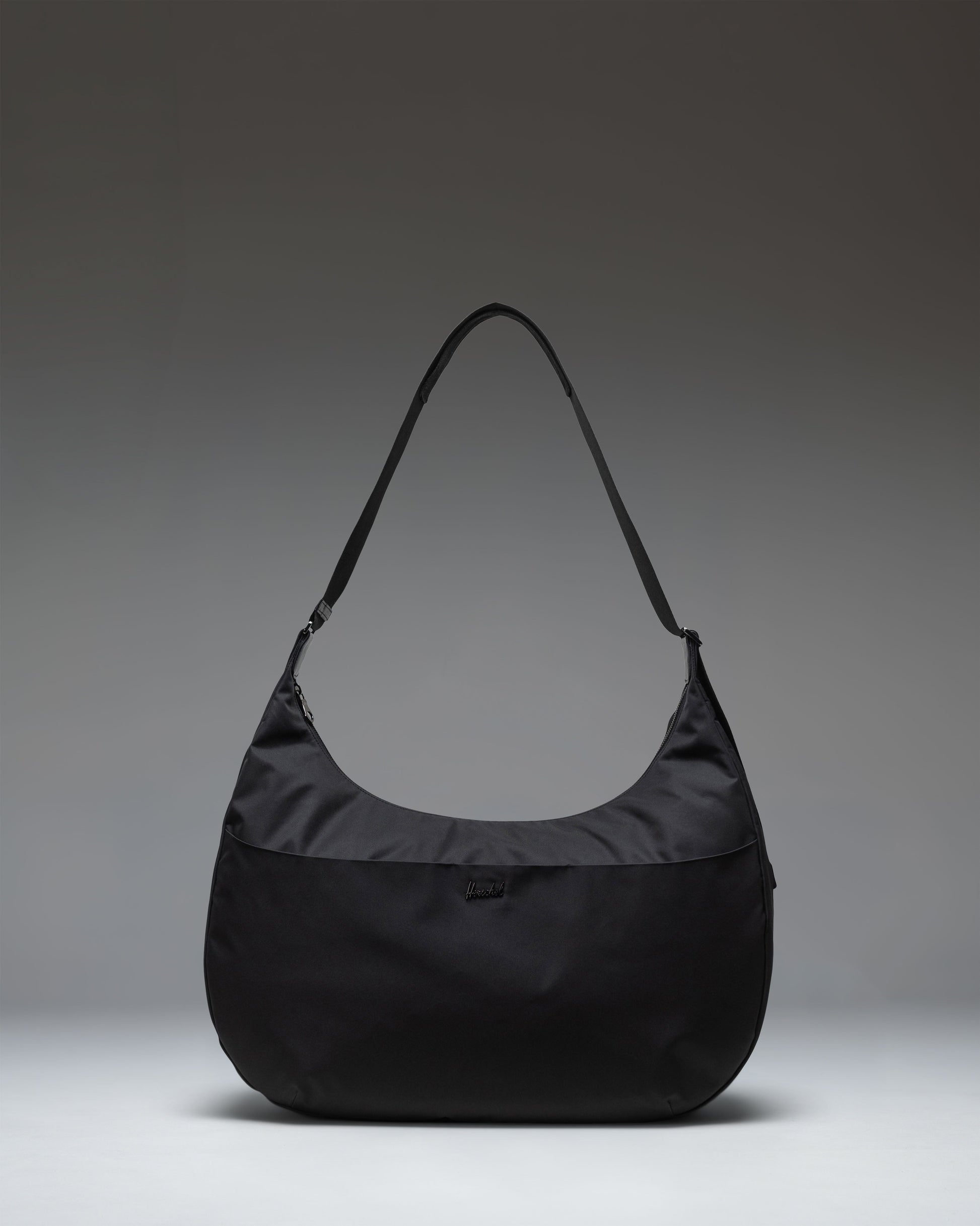 Herschel Supply Co. Yara Large Shoulder Bag in black, shown from the front.