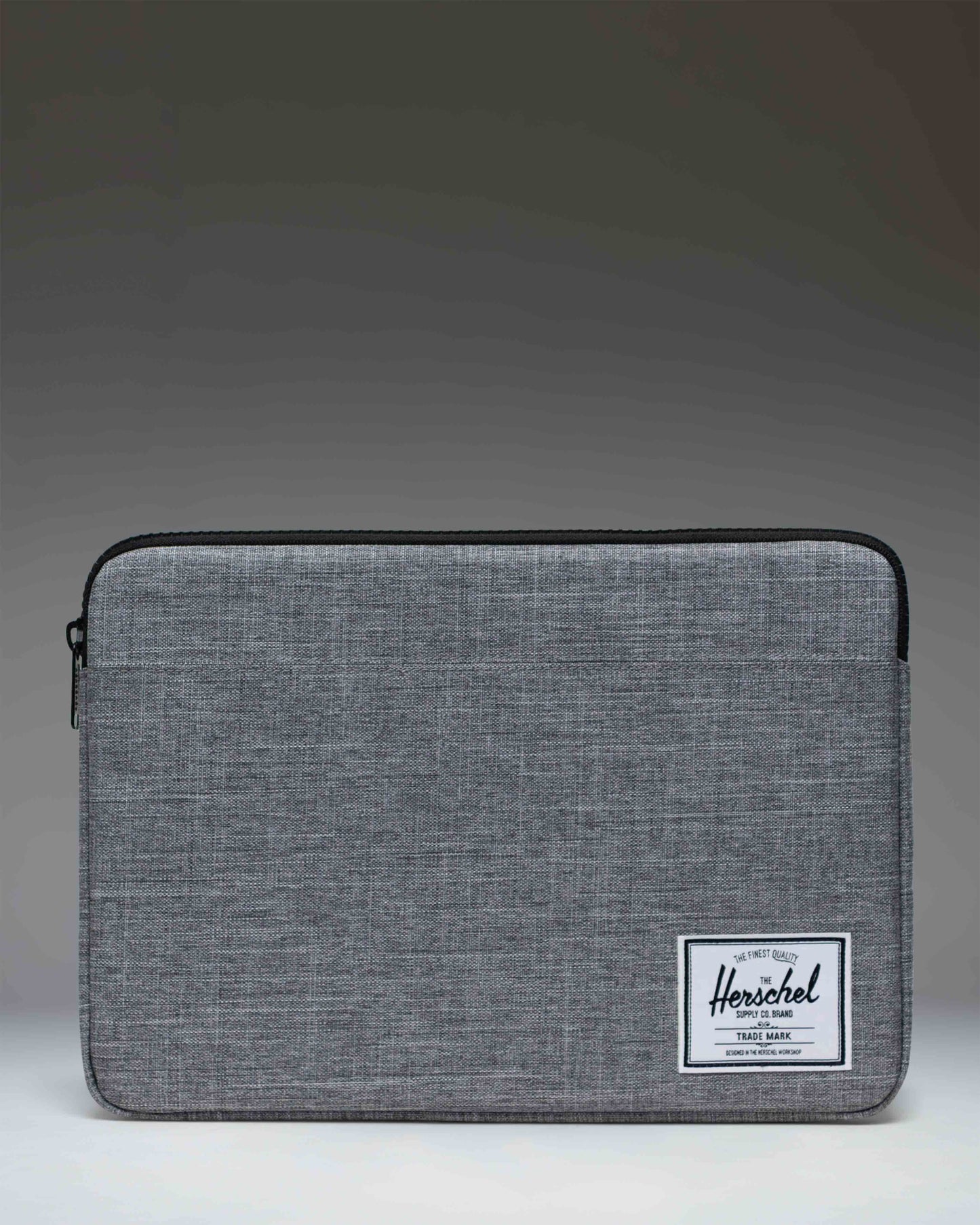 Herschel Supply Co. Anchor 14 Inch Laptop Sleeve in Raven Crosshatch, featuring a clean, minimalist gray fabric design.