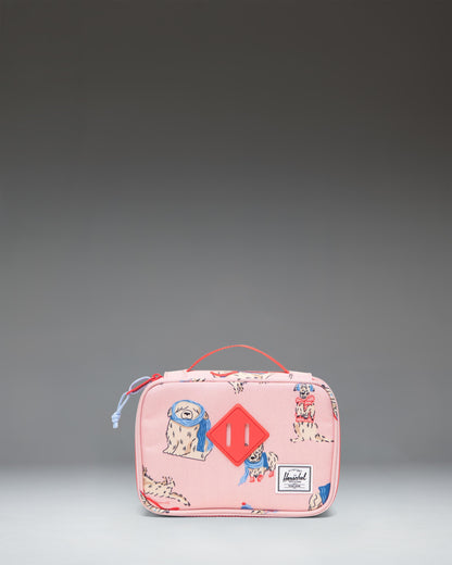Herschel Heritage Pencil Case Little Herschel in the Fashion Dogs pattern featuring various illustrated dogs on a cream-colored background.