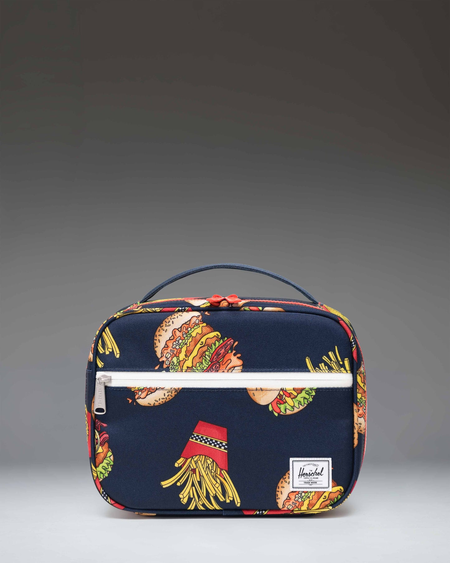 Herschel Supply Co. Pop Quiz Lunch Box Little Herschel in navy and coral pink colorway.
