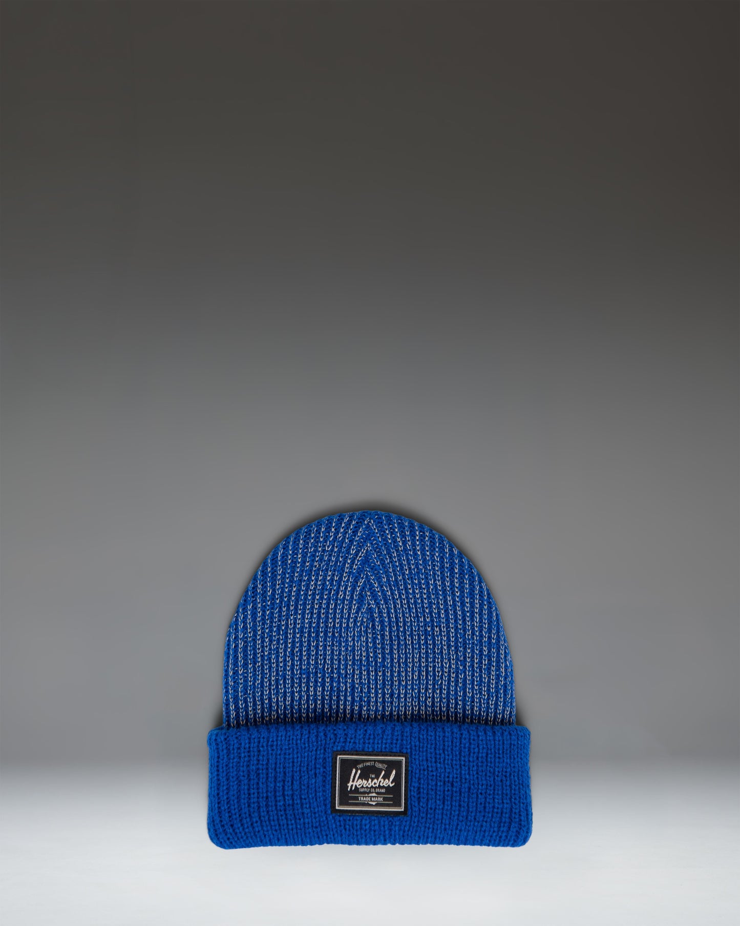 Herschel Supply Co Elmer Reflective Ribbed Toddler Beanie (1-3 Years) in Nautical Blue Reflective.