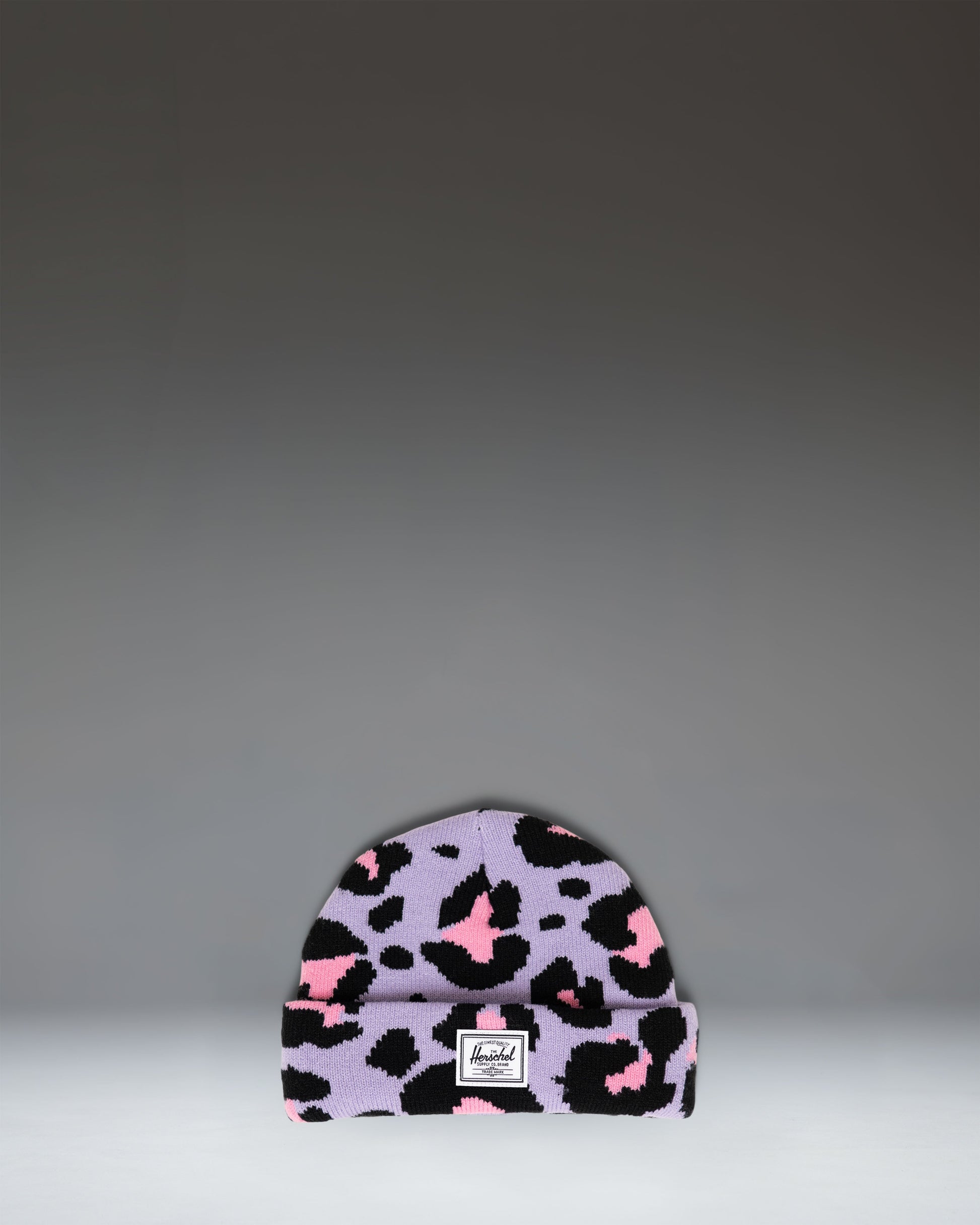 Herschel Supply Co. Elmer Baby Graphic Beanie 6-12 Months in Scribble Leopard Sachet Pink.